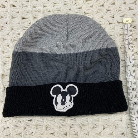DISNEY Unisex Angry Mickey Mouse Beanie Sz OS Adult Blk Gray Y2K Cosplay Kooky - Picture 3 of 6